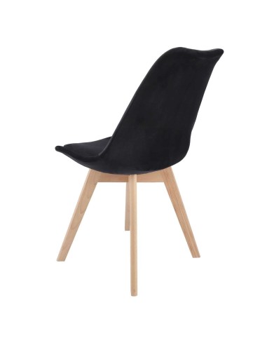 Scaune bucatarie/living, stofa, lemn, negru,...