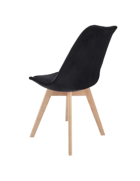 Scaune bucatarie/living, stofa, lemn, negru, set 4 buc, 49x55x82 cm, Alta