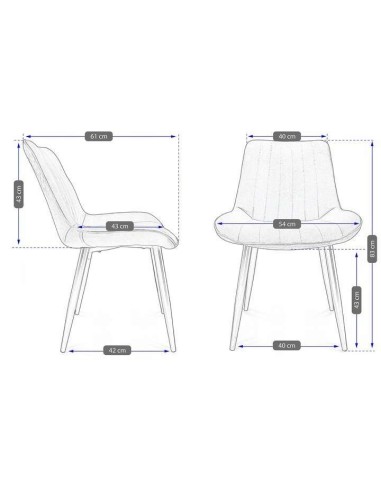 Scaune bucatarie/living, catifea, metal,...