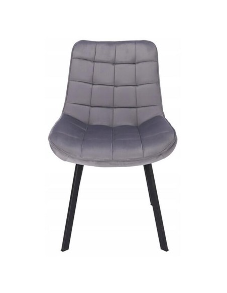 Scaun bucatarie/living, Jumi, Adoro, catifea, metal, gri, 52x62x85 cm