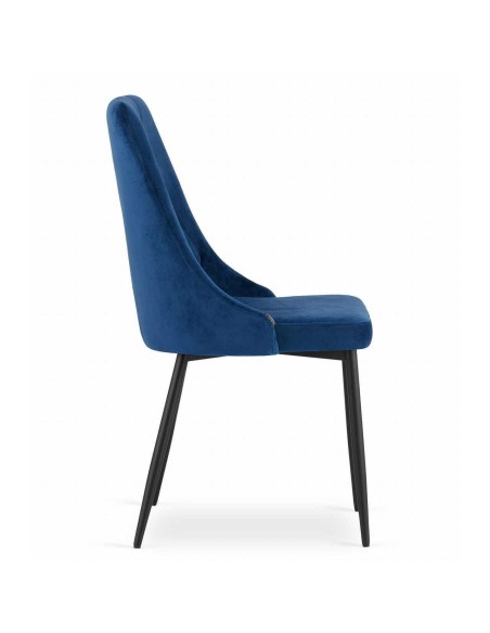 Scaun bucatarie/living, Artool, Imola, catifea, metal, bleumarin, 48.5x61x93.5 cm
