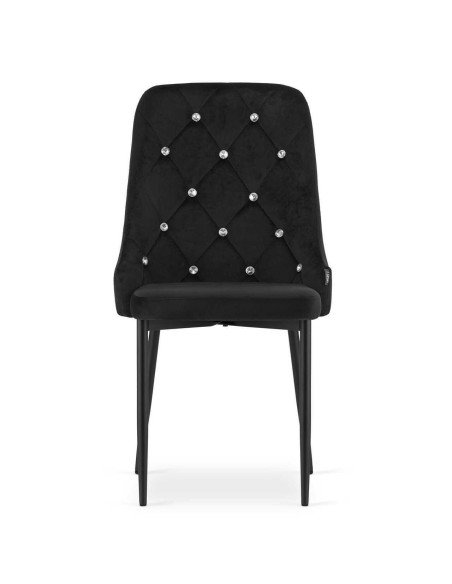 Set 4 scaune bucatarie/living, Artool, Amore, catifea, metal, negru, 48x56x93 cm