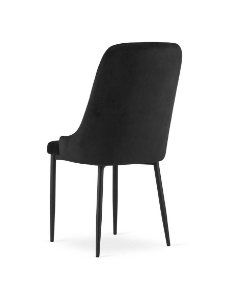 Set 4 scaune bucatarie/living, Artool, Amore, catifea, metal, negru, 48x56x93 cm