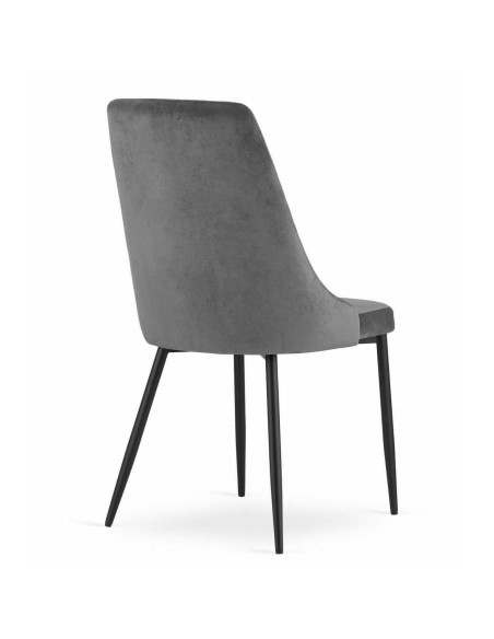 Set 4 scaune bucatarie/living, Artool, Imola, catifea, metal, gri, 48.5x61x93.5 cm