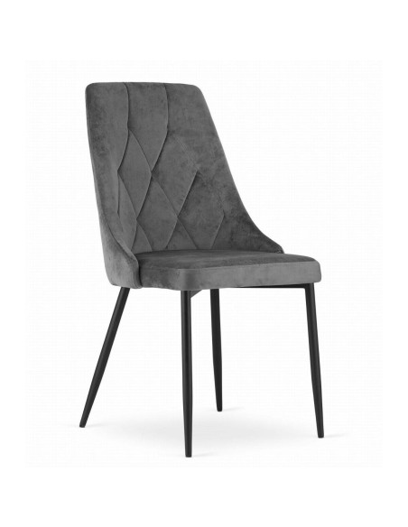 Set 4 scaune bucatarie/living, Artool, Imola, catifea, metal, gri, 48.5x61x93.5 cm