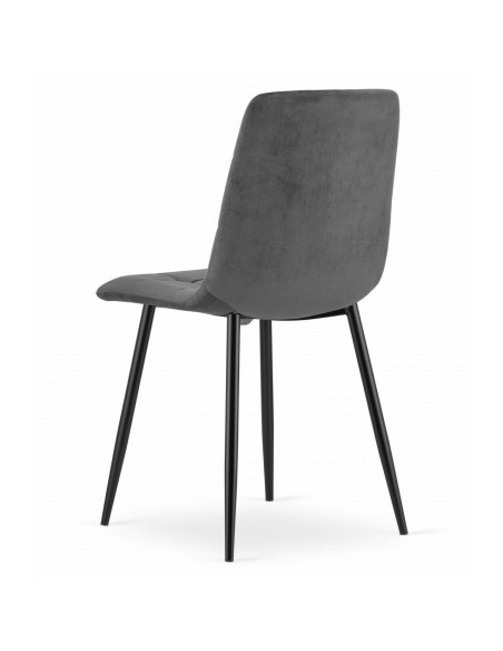 Set 4 scaune bucatarie/living, Artool, Kara, catifea, metal, gri si negru, 44.5x50.5x87 cm