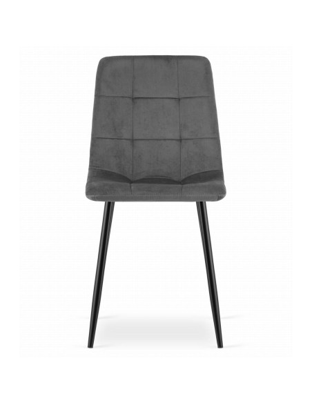 Set 4 scaune bucatarie/living, Artool, Kara, catifea, metal, gri si negru, 44.5x50.5x87 cm