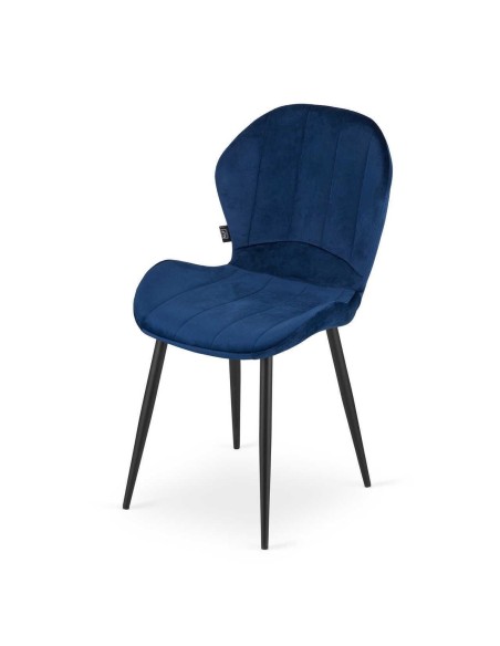 Set 4 scaune bucatarie/living, Artool, Terni, catifea, metal, bleumarin, 50x62x86 cm
