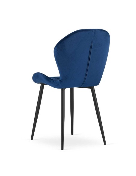 Set 4 scaune bucatarie/living, Artool, Terni, catifea, metal, bleumarin, 50x62x86 cm