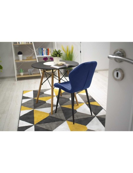 Set 4 scaune bucatarie/living, Artool, Terni, catifea, metal, bleumarin, 50x62x86 cm