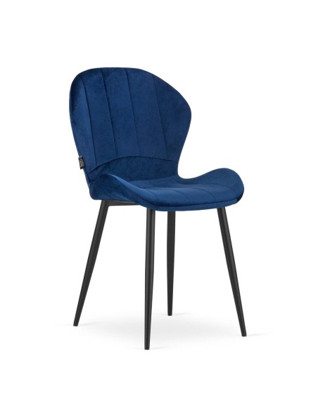 Set 4 scaune bucatarie/living, Artool, Terni, catifea, metal, bleumarin, 50x62x86 cm
