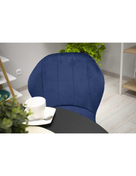 Set 4 scaune bucatarie/living, Artool, Terni, catifea, metal, bleumarin, 50x62x86 cm