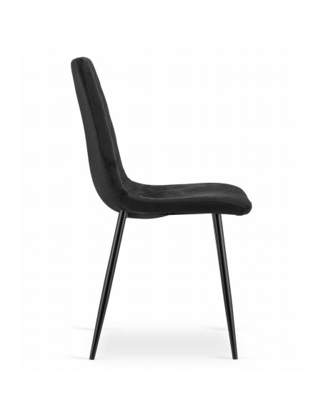Set 4 scaune bucatarie/living, Artool, Turin, catifea, metal, negru, 44.5x53x88.5 cm
