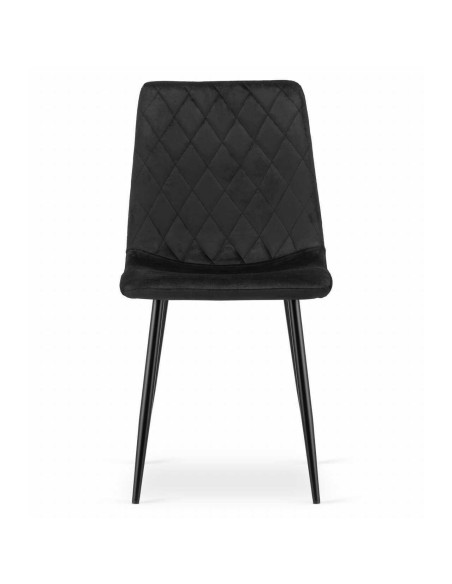 Set 4 scaune bucatarie/living, Artool, Turin, catifea, metal, negru, 44.5x53x88.5 cm