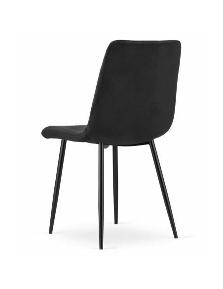 Set 4 scaune bucatarie/living, Artool, Turin, catifea, metal, negru, 44.5x53x88.5 cm