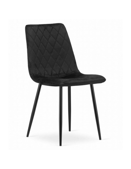 Set 4 scaune bucatarie/living, Artool, Turin, catifea, metal, negru, 44.5x53x88.5 cm