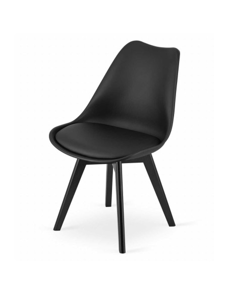 Scaune bucatarie/living, set 4 buc, Artool, Mark, PP, lemn, negru, 49x55.5x82.5 cm
