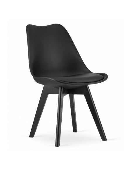 Scaune bucatarie/living, set 4 buc, Artool, Mark, PP, lemn, negru, 49x55.5x82.5 cm