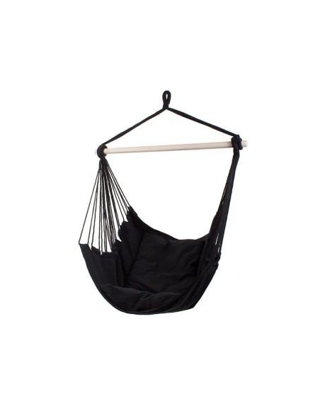 Hamac tip scaun, Verk Group, negru, cu 2 perne, max 120 kg, 100x100 cm