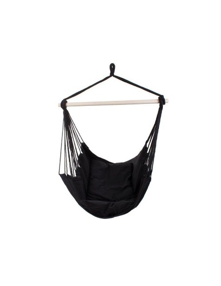 Hamac tip scaun, Verk Group, negru, cu 2 perne, max 120 kg, 100x100 cm