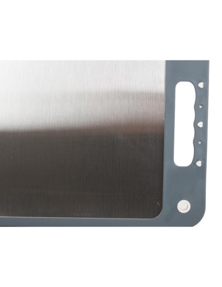 Tocator plastic cu suprafata antibacteriana din otel, Verk Group, gri, fata dubla, cu maner, 35x25 cm