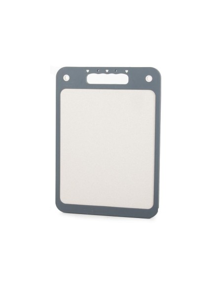 Tocator plastic cu suprafata antibacteriana din otel, Verk Group, gri, fata dubla, cu maner, 35x25 cm