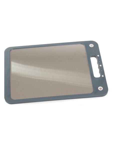 Tocator plastic cu suprafata antibacteriana din otel, Verk Group, gri, fata dubla, cu maner, 35x25 cm