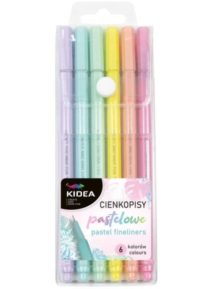 Set de 6 pixuri, Kidea, culori pastelate