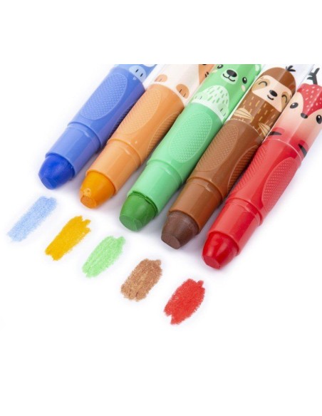 Set 10 creioane dragute pentru copii, Kidea, multicolore