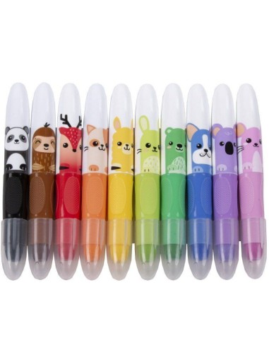 Set 10 creioane dragute pentru copii, Kidea,...