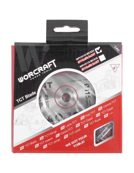 Disc circular pentru fierastrau 114784, 24 dinti, 115 mm, Worcraft