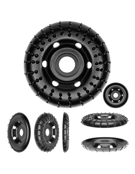 Disc circular slefuit, modelat, raspel, pentru lemn, plastic, cauciuc, beton celular, radial, convex, 120x22.2 mm, Dedra