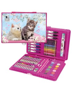 Set de desenat roz pentru fetite, 71 de piese, Cleo and...