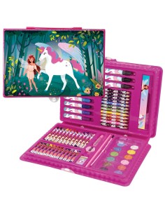 Set de desenat roz pentru fetite, 71 de piese, Cleo and...