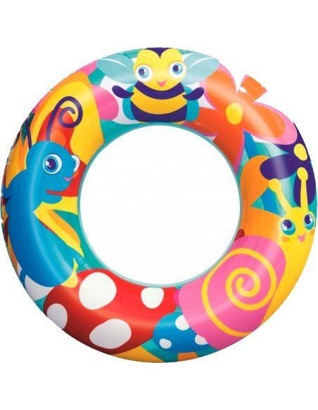 Colac gonflabil pentru inot, cu desene pentru copii 3-6 ani, Bestway 36013, 56 cm, multicolor