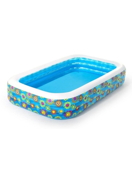 Piscina gonflabila cu floricele multicolor, pentru copii 6 ani+, Bestway 54121, 305 x 183 x 56 cm, 1161 litri