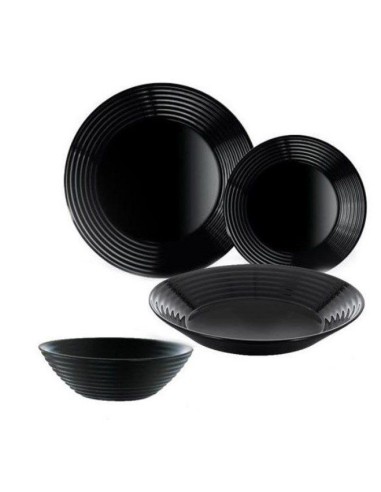 Set serviciu de masa negru, pentru 6 persoane,...