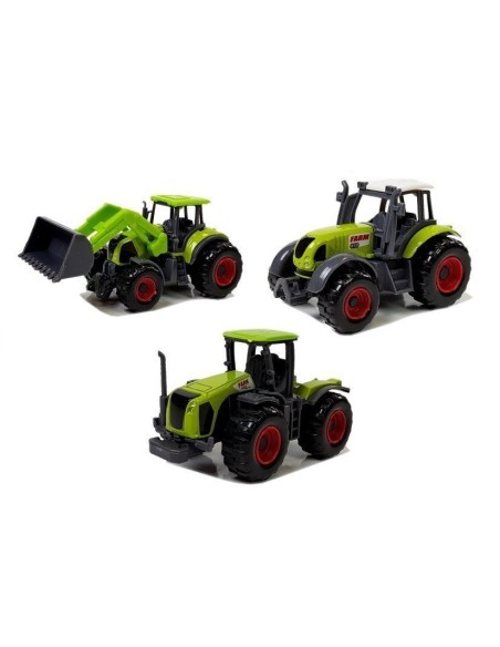 Set camion cu vehicule agricole, tractoare, remorci si animalute, 6869