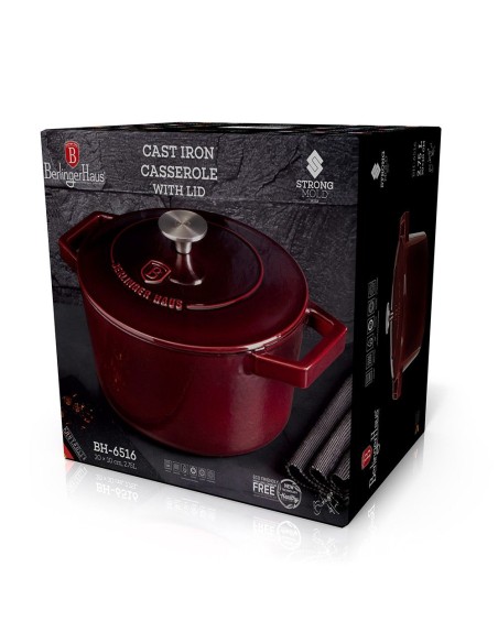 Cratita, cu capac 20cm, din fonta emailata, Burgundy Collection, Berlinger Haus, BH 6516