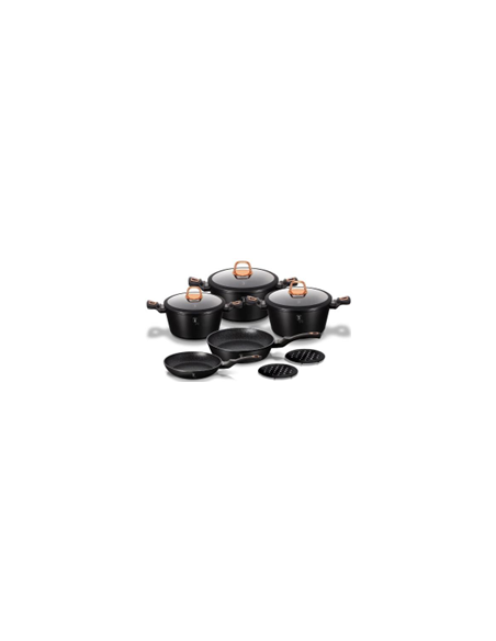 Set oale si tigai marmorate, 10 piese, Black Rose Collection, Berlinger Haus, BH 1645