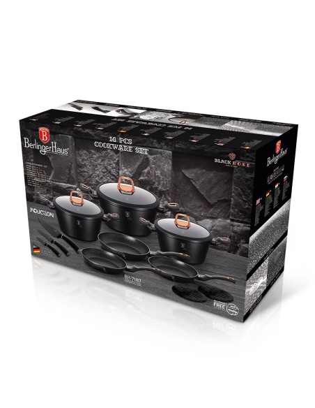 Set oale, tigai si accesorii, 14 piese, Black Rose Collection, BerlingerHaus, BH 7187