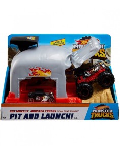 HOT WHEELS LANSATOR MONSTER TRUCK CRANIUL CU DOUA MASINUTE