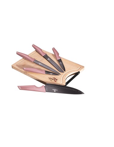 Set cutite 6 piese, cu tocator de taiere din...