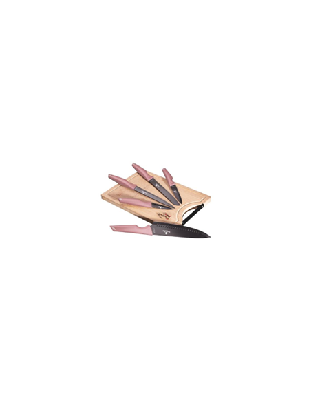 Set cutite 6 piese, cu tocator de taiere din bambus, Rose Collection, Berlinger HausBH/2710