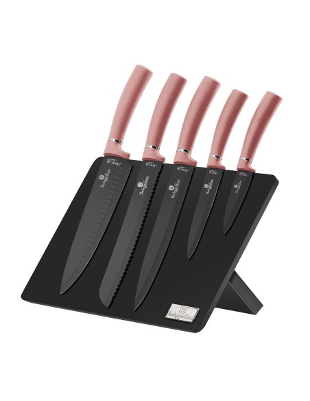 Set cutite otel inoxidabil, 6 piese, cu stand magnetic, I-Rose Edition Berlinger Haus, BH 2516