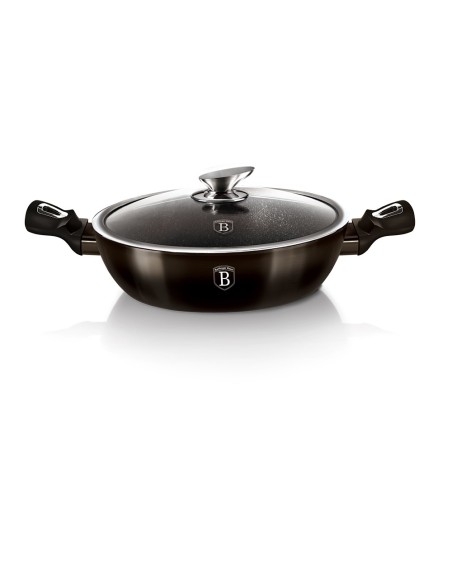Cratita joasa cu capac 24 cm, Metallic Line Shiny Black Edition BerlingerHaus BH 6608