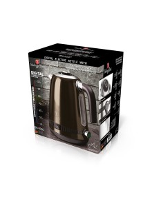 Fierbator electric, cu afisaj digital, 1.7 L, Shiny Black... 2