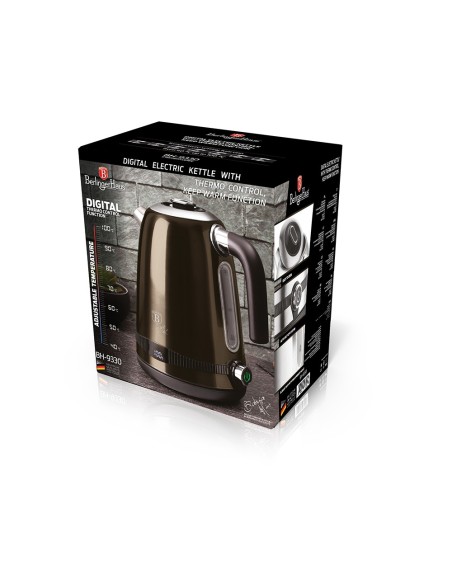 Fierbator electric, cu afisaj digital, 1.7 L, Shiny Black Edition, Berlinger Haus, BH 9330