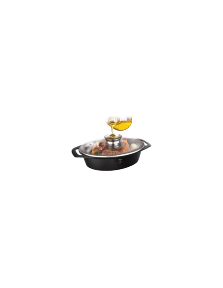 Cratita ovala pentru cuptor, cu capac sticla si sistem aroma knob roaster, Berlinger Haus, BH 1460