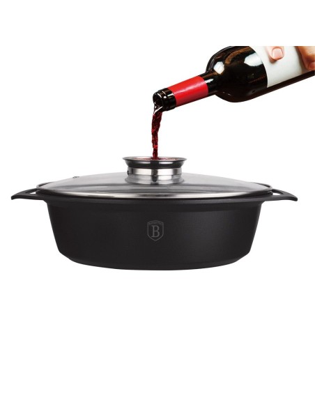Cratita ovala pentru cuptor, cu capac sticla si sistem aroma knob roaster, Berlinger Haus, BH 1460